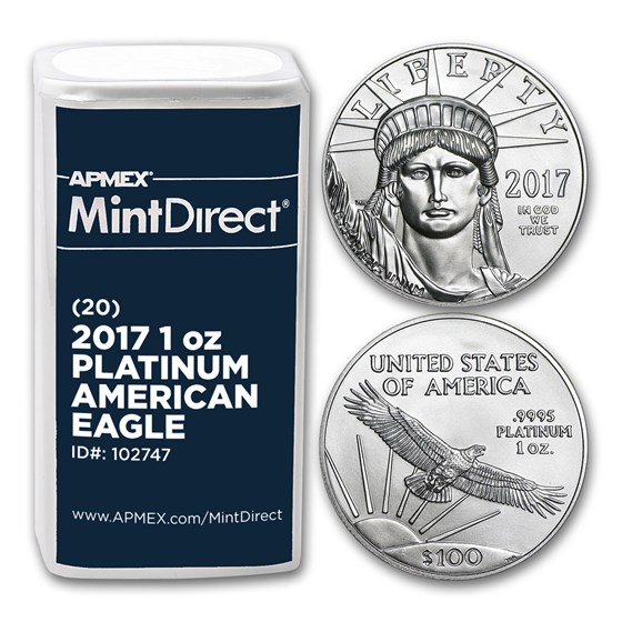 2017 1 oz Platinum American Eagle (20-Coin MintDirect® Tube) 2017 1 oz Platinum American Eagle (20-Coin MintDirect® Tube)